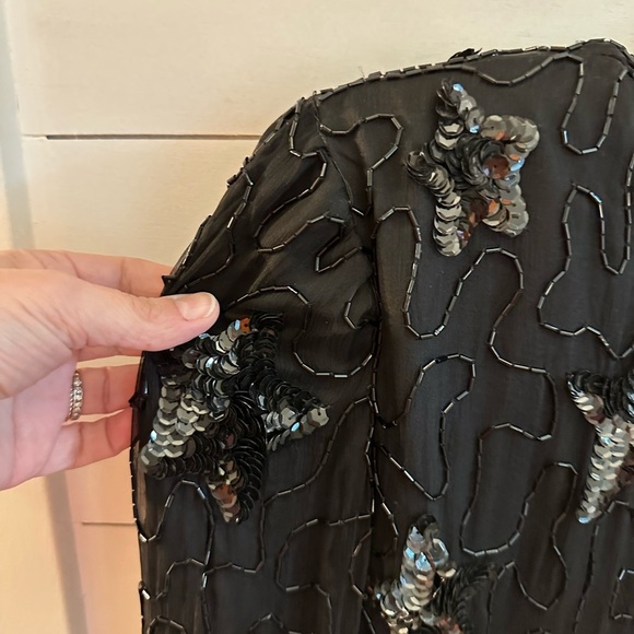 VINTAGE Y2K FELICITY PXL silk beaded woman evening party old money luxury jacket - Picture 6 of 13